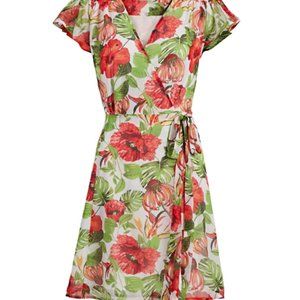 Eva Mendes Floral Wrap Dress